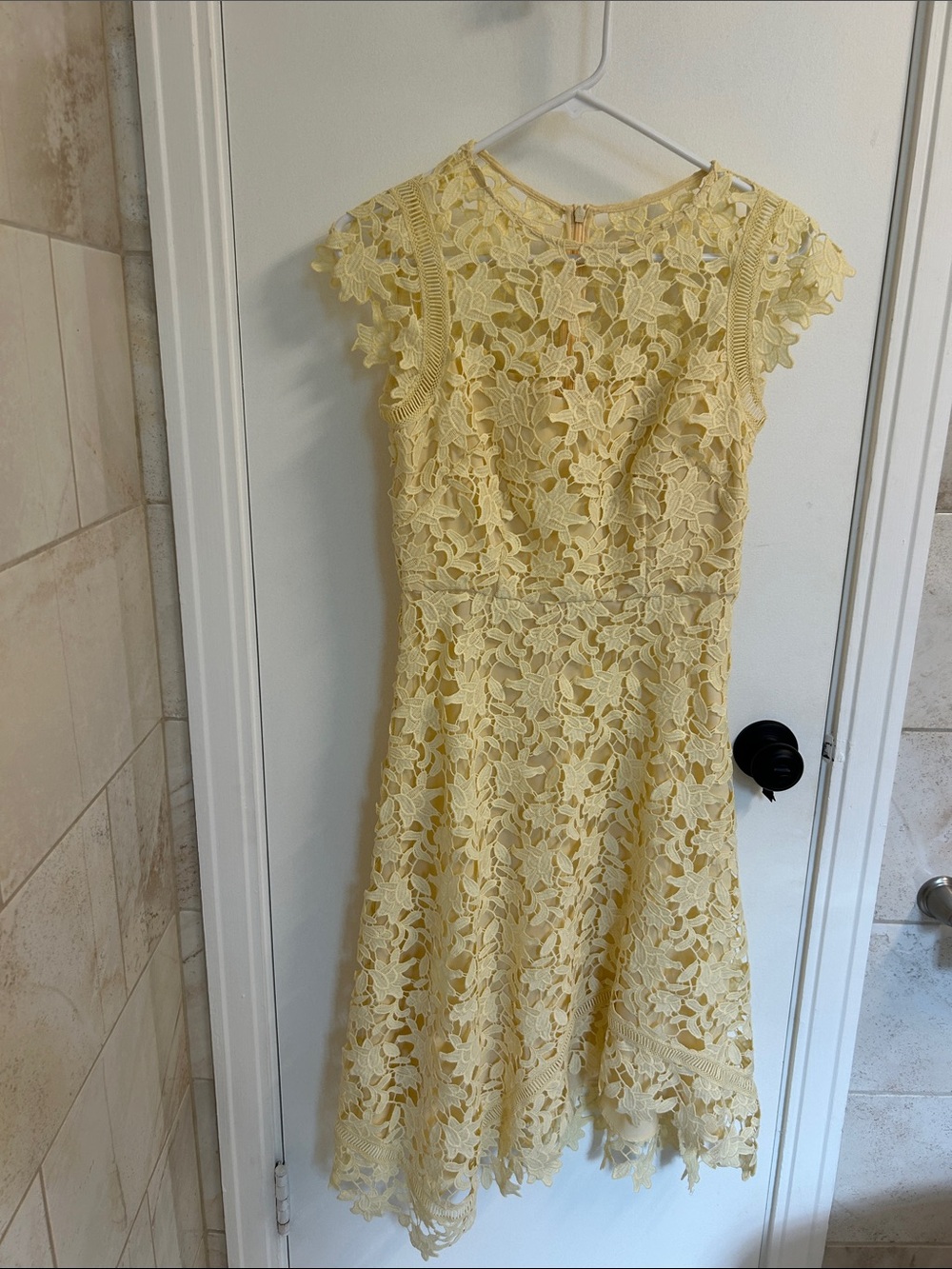 Eliza J Asymmetric Lace Dress
